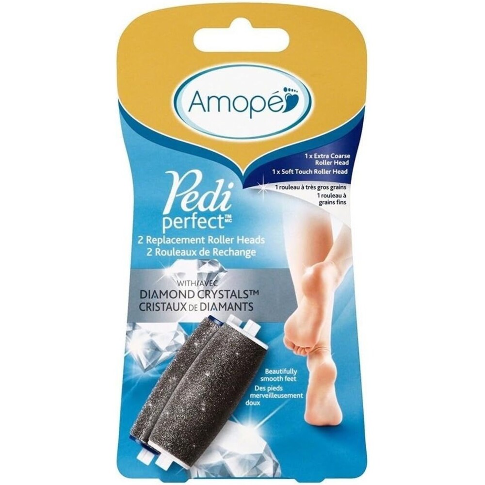 Amope Pedi Perfect Electric Callus Remover Foot File Roller Head Refills 2 Pack